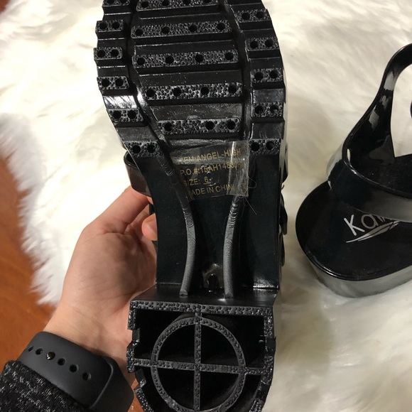 Chunky block ankle strap gladiator heel jelly shoe - Picture 6 of 6